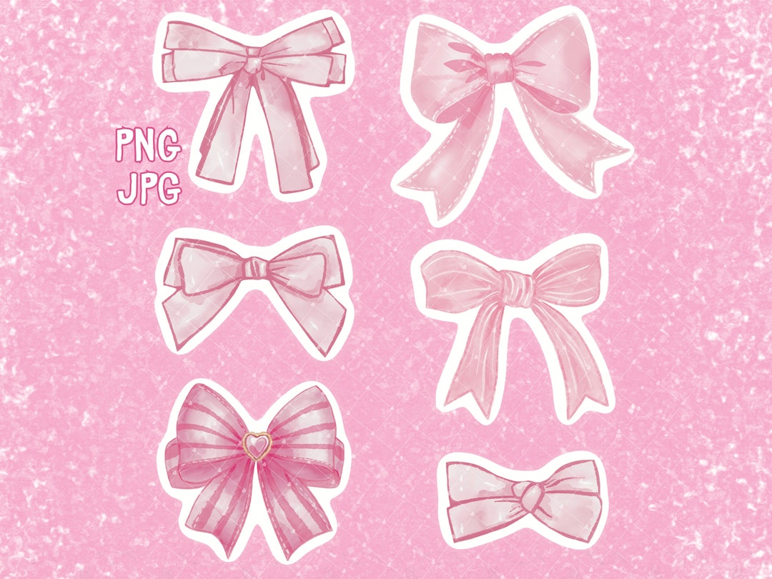 Printable Coquette Bow Sticker Sheet Pink Journal Stickers Cute