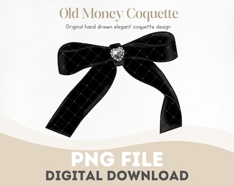 Dark Coquette Png Old Money Coquette Black Ribbon Bow Png Clipart Coquette Digital Download Quiet Luxury Bow  Clipart Old Money Aesthetic