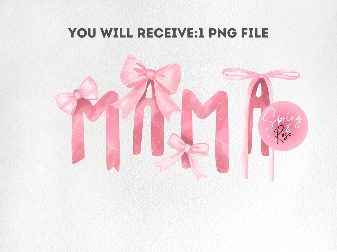 Coquette Mama Png Mothers Day Png Pink Bow Coquette Aesthetic Pink ...