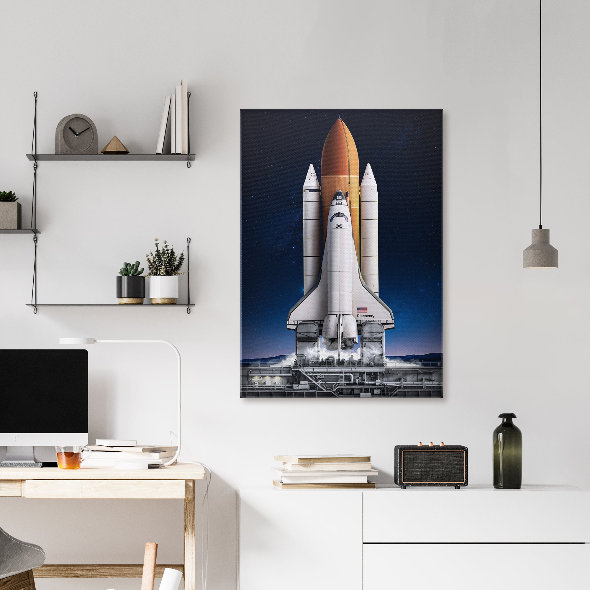 PREMIUM Space Shuttle Discovery Wall Art NASA Rocket Astronaut Sci-fi ...