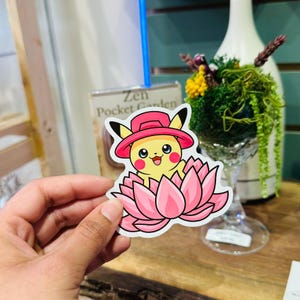 Lotus Pikachu Cute Sticker for Kids Anime Lover Gift I Laptop Decal Waterproof Die Cut Gift Ideas - LPS156