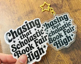 Scholastic Book Fair High Sticker, Akrylnyckelring, Bokälskarens present