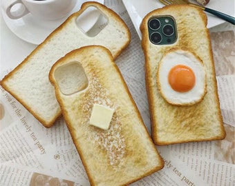 Customized Simulation Toast Phone Case, Artificial Bread Case Cover for Apple iPhone Xs Xr 11 12 13 14 pro max