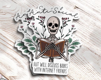 Anti-Social Reader with caption - Bookish Sticker