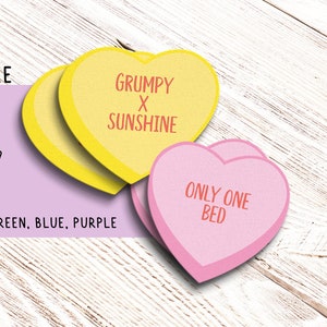 Romance Candy Hearts Standard Size Sticker - Candy Heart Stickers - Bookish Sticker - Valentine Sticker