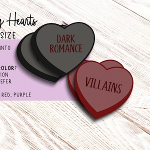 Dark Romance Conversation Hearts Standard Size Sticker - Candy Heart Stickers - Bookish Sticker - Valentine Sticker