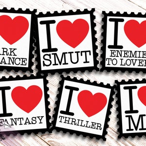 I Heart Bookish Stamp - Sticker - Customizable