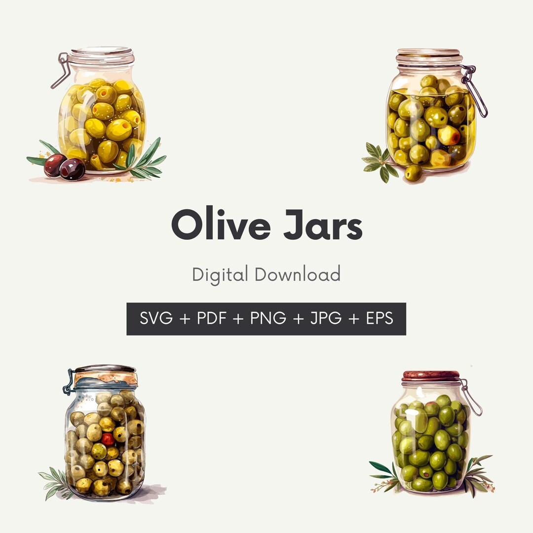 Olive Jars SVG Download Png Jpg Svg Pdf Eps Digital Etsy