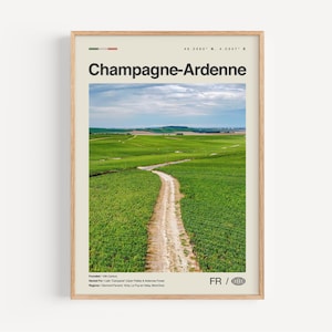 Champagne Ardenne Print Schwarzweiß, Champagne-Ardenne Wandkunst, Champagne-Ardenne Poster, Champagne-Ardenne Foto, Wanddekor, Karte