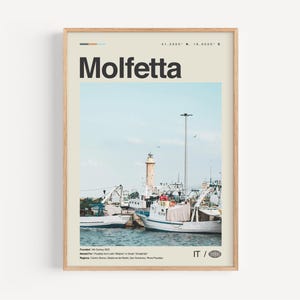 Molfetta Poster Schwarz weiß, Molfetta Wandkunst, Molfetta Poster, Molfetta Foto, Molfetta Wanddekor, Molfetta Karte