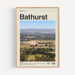 Bathurst Print Schwarz und weiß, Bathurst Wandkunst, Bathurst Poster, Bathurst Foto, Bathurst Wanddekoration, Bathurst Karte, Australien