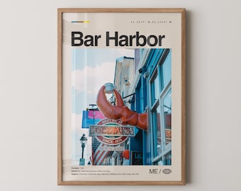 Bar Harbor Print, Bar Harbor Wall Art, Bar Harbor Poster, Bar Harbor Photo, Bar Harbor Wall Décor, Bar Harbor Map, Maine