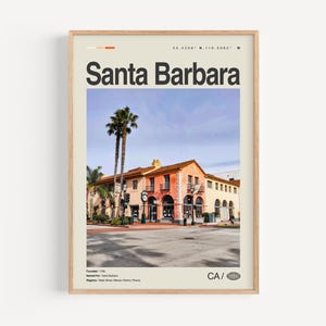 Santa Barbara Print California, Santa Barbara Wall Art, Santa Barbara Poster, Santa Barbara Photo, Stearns Wharf, Mission Santa Barbara