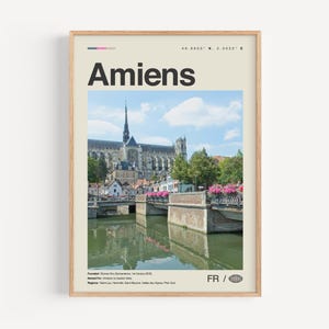 Amiens Print Schwarzweiß, Amiens Wandkunst, Amiens Poster, Amiens Foto, Amiens Wanddekor, Amiens Karte, Frankreich