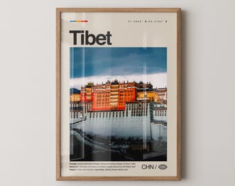 チベットのプリント（中国）、チベットの壁画、チベットのポスター、チベットの写真、ポタラ宮、ジョカン寺、エベレスト、ヤムドク湖、ラサ