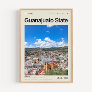 Impresión del Estado de Guanajuato México, Arte del Muro del Estado de Guanajuato, Cartel del Estado de Guanajuato, Foto del Estado de Guanajuato, Alhóndiga de Granaditas, Callejón