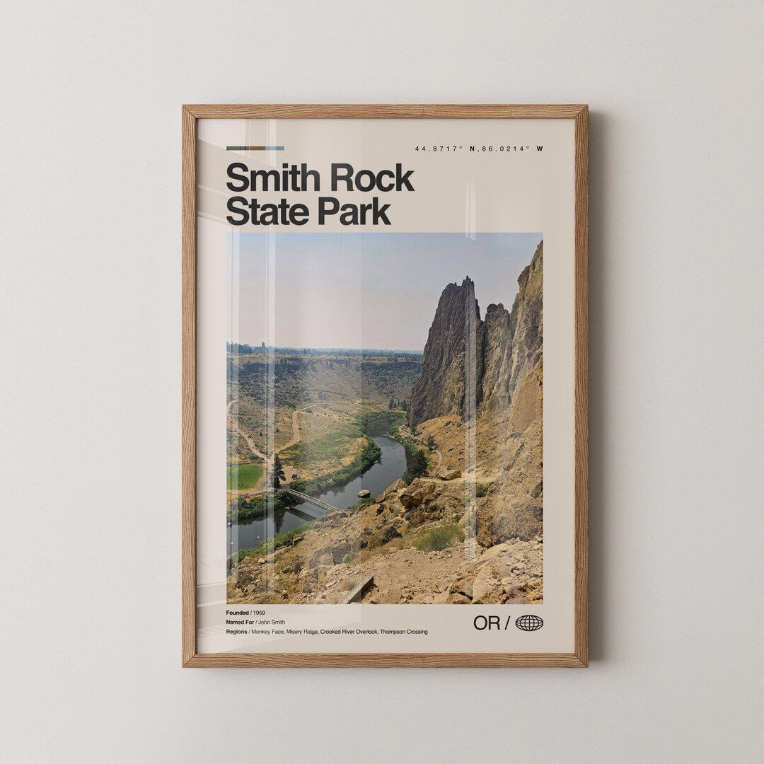 Smith Rocks Artwork Smith Rock State Park Print, Real Photo Travel Art, Smith Rock Poster ...