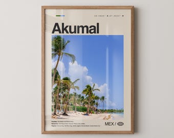Akumal Print Mexico, Akumal Wall Art, Akumal Poster, Akumal Photo, Akumal Bay, Yal-Ku Lagoon, Half Moon Bay, Akumal Beach, Tulum