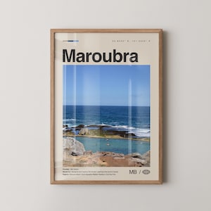 Maroubra Print, Maroubra Wall Art, Maroubra Poster, Maroubra Photo, Maroubra Map, Maroubra Decor, New South Wales, Australia