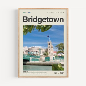 Bridgetown Print Schwarzweiß, Bridgetown Wandkunst, Bridgetown Poster, Bridgetown Foto, Bridgetown Wanddekoration, Bridgetown Karte, Barbados