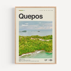 Quepos Print Schwarzweiß, Quepos Wandkunst, Quepos Poster, Quepos Foto, Quepos Wanddekor, Quepos Karte, Costa Rica