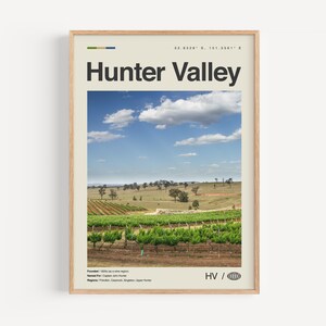Hunter Valley Print schwarz und weiß, Hunter Valley Wandkunst, Hunter Valley Poster, Hunter Valley Foto, Hunter Valley Karte, Australien