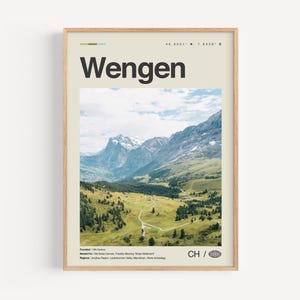 Wengen Poster Schwarzweiss, Wengen Wandkunst, Wengen Poster, Wengen Foto, Wengen Karte, Schweiz
