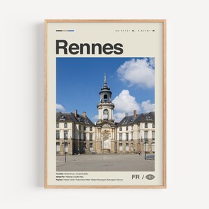 Impressão de Rennes em preto e branco, arte de parede de Rennes, pôster de Rennes, foto de Rennes, decoração de parede de Rennes, França, Roazhon, Bretanha