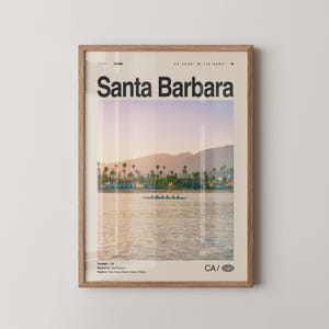 Santa Barbara Print California, Santa Barbara Wall Art, Santa Barbara Poster, Santa Barbara Photo, Stearns Wharf, Mission Santa Barbara