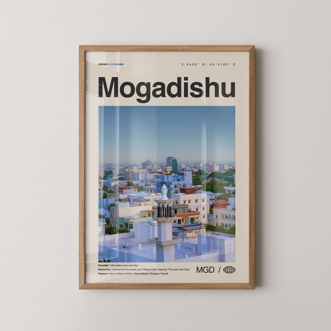 Mogadishu Print Black And White, Mogadishu Wall Art, Mogadishu Poster, Mogadishu Photo, Mogadishu Wall Décor, Muqdisho, Somalia Canvas Wall Art Poster Decorative Travel Prints 24x36inch(60x90cm