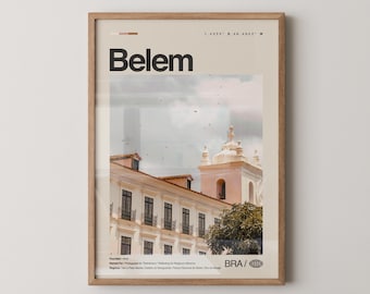 Belém-tryck, Belém-väggkonst, Belém-affisch, Belém-foto, Mercado Ver-o-Peso, Basílica de Nossa Senhora de Nazaré, Estádio da