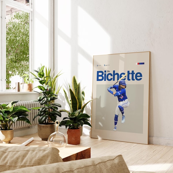 Bo Bichette Inspired Poster, Toronto Blue Jays Art Print, MLB Poster, Mid-Century Modern, Uni Dorm Room