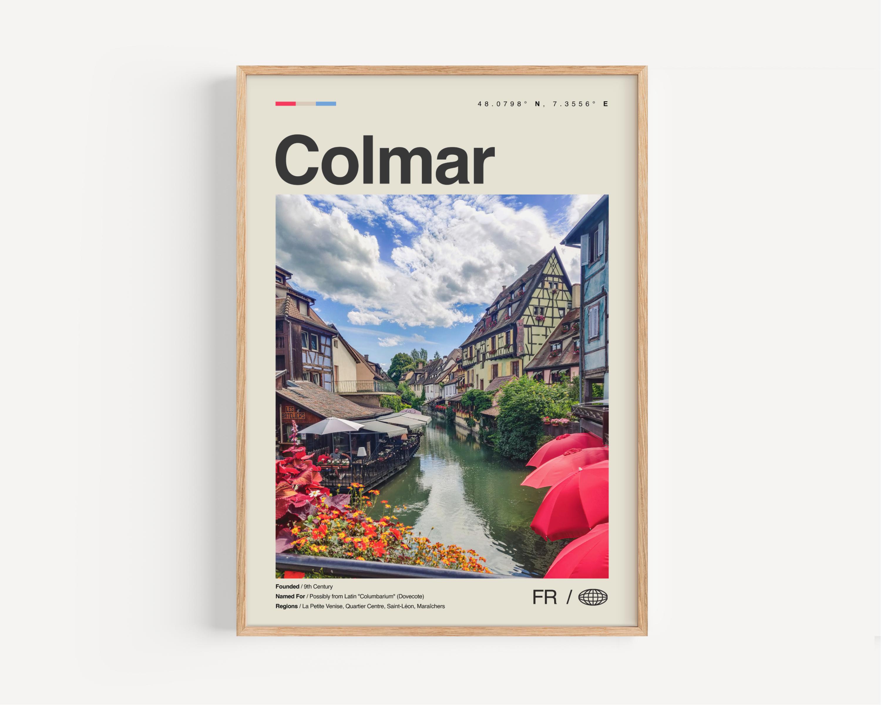 Colmar Poster schwarz weiß, Colmar Wandkunst, Colmar Poster, Colmar Foto, Colmar Karte, Frankreich