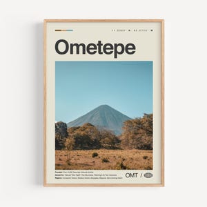 Ometepe Print Schwarzweiß, Ometepe Wandkunst, Ometepe Poster, Ometepe Foto, Ometepe Wanddekor, Ometepe Karte, Nicaragua