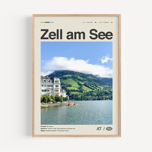 Zell am See Print Schwarz weiß, Zell am See Wandkunst, Zell am See Poster, Zell am See Foto, Zell am See Dekor, Zell am See Karte, Österreich