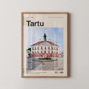 Tartu Print, Tartu Wall Art, Tartu Poster, Tartu Photo, Tartu Wall Décor, Tartu Map, Estonia