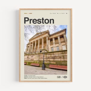 Preston Print schwarz und weiß Nr. 1, Preston Wandkunst, Preston Poster, Preston Foto, Preston Wanddekor, Preston Karte, England, UK