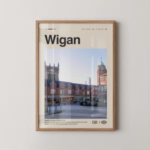 Wigan Print, Wigan Wall Art, Wigan Poster, Wigan Photo, Wigan Wall Décor, Wigan Map, England, United Kingdom