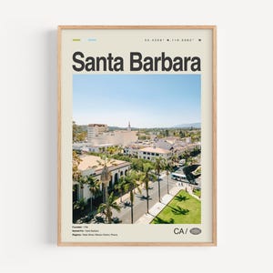 Santa Barbara Print California, Santa Barbara Wall Art, Santa Barbara Poster, Santa Barbara Photo, Stearns Wharf, Mission Santa Barbara
