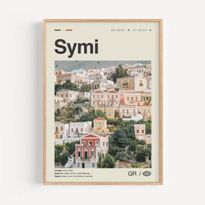 Symi Print schwarz und weiß, Symi Wandkunst, Symi Poster, Symi Foto, Symi Wanddekoration, Symi Karte, Griechenland