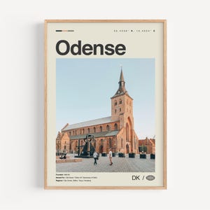 Odense Print schwarz weiß, Odense Wand Kunst, Odense Poster, Odense Foto, Odense Wanddekor, Odense Karte, Dänemark