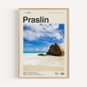 Praslin Print schwarz weiß, Praslin Wandkunst, Praslin Poster, Praslin Foto, Praslin Wanddeko, Praslin Karte, Seychellen