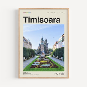 Timisoara Print schwarz und weiß Nr. 2, Timisoara Wandkunst, Timisoara Poster, Timisoara Foto, Timisoara Karte, Rumänien