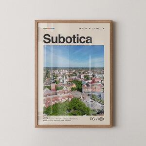 Impresión de Subotica, Arte mural de Subotica, Póster de Subotica, Foto de Subotica, Decoración de pared de Subotica, Serbia, Subotiца, Szabadka