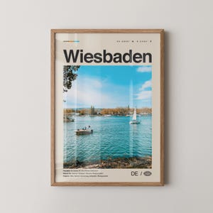 Impresión de Wiesbaden, Arte mural de Wiesbaden, Póster de Wiesbaden, Foto de Wiesbaden, Decoración de pared de Wiesbaden, Mapa de Wiesbaden, Alemania