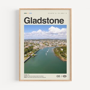Gladstone Print Schwarzweiß, Gladstone Wandkunst, Gladstone Poster, Gladstone Foto, Gladstone Wanddekor, Gladstone Karte, Australien
