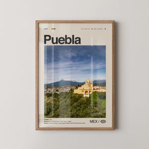 Puebla print Mexico, Puebla kunst aan de muur, Puebla poster, Puebla foto, Puebla kathedraal, Zócalo de Puebla, Biblioteca Palafoxiana, Capilla del