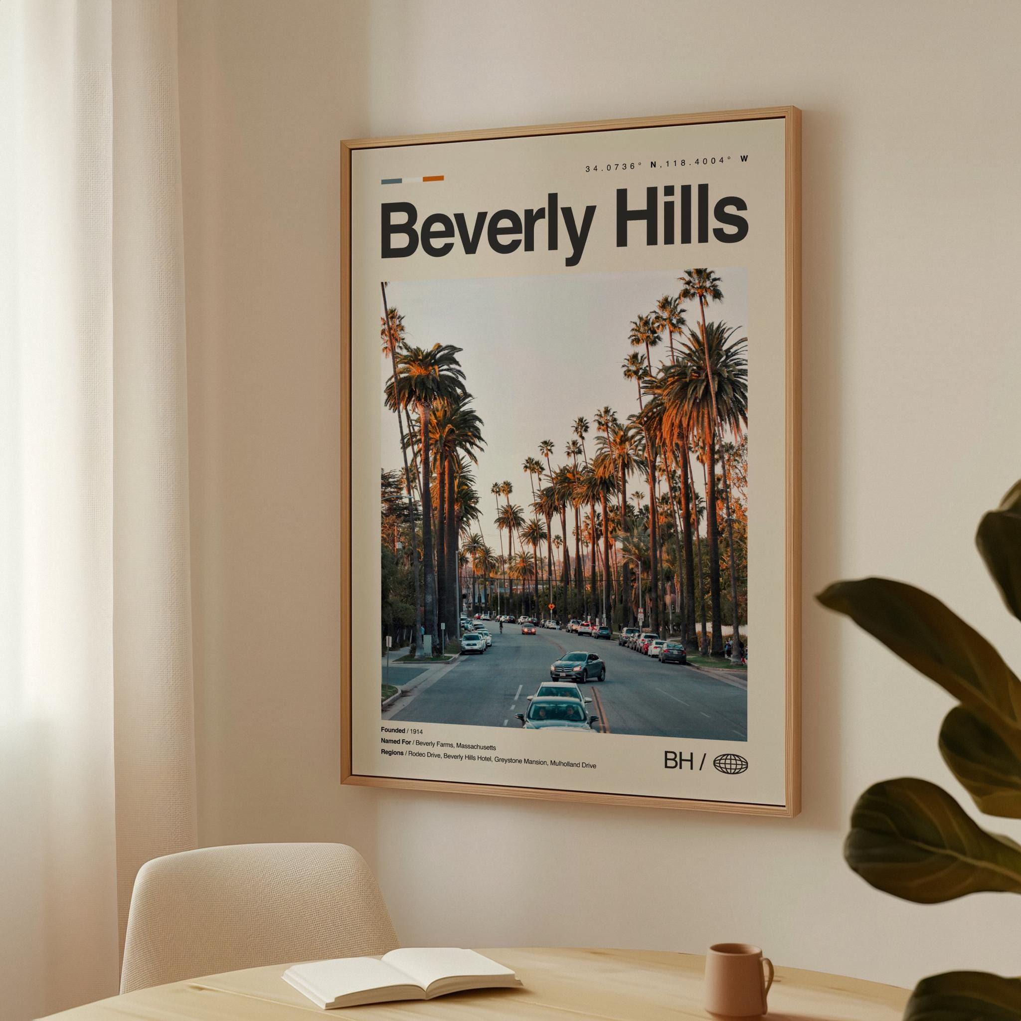 Beverly Hills Print California, Beverly Hills Wall Art, Beverly