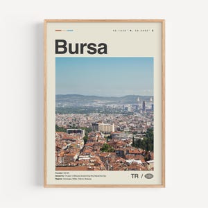 Bursa Print schwarz weiß, Bursa Wandkunst, Bursa Poster, Bursa Foto, Bursa Wanddekoration, Bursa Karte, Türkei