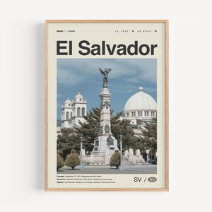 El Salvador Druck Schwarz und Weiß Nr. 3, El Salvador Wandkunst, El Salvador Poster, El Salvador Foto, El Salvador Wanddekor, El Salvador Karte